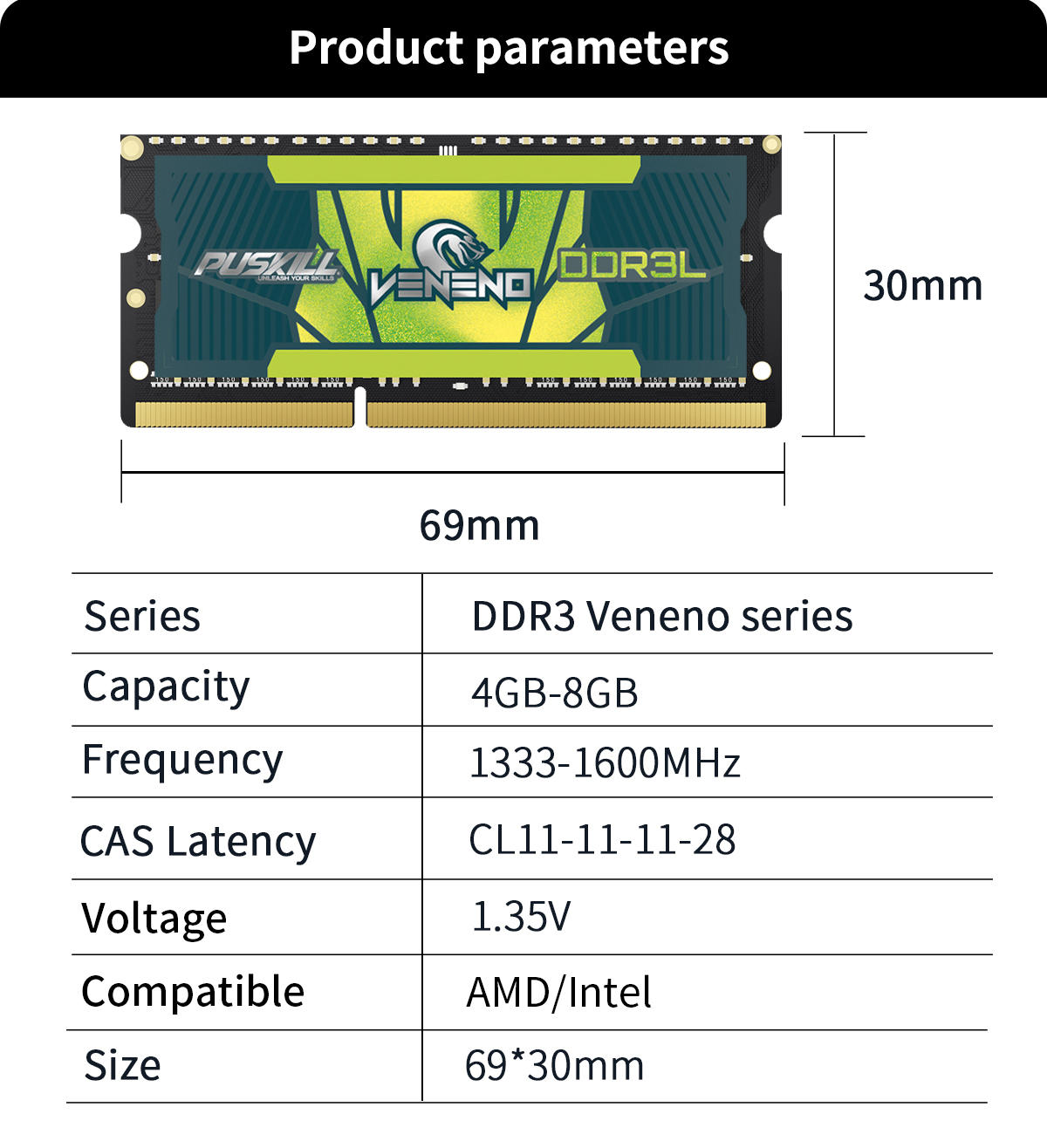 Puskill Veneno Memoria Ram Ddr L Para Port Til Gb Gb V