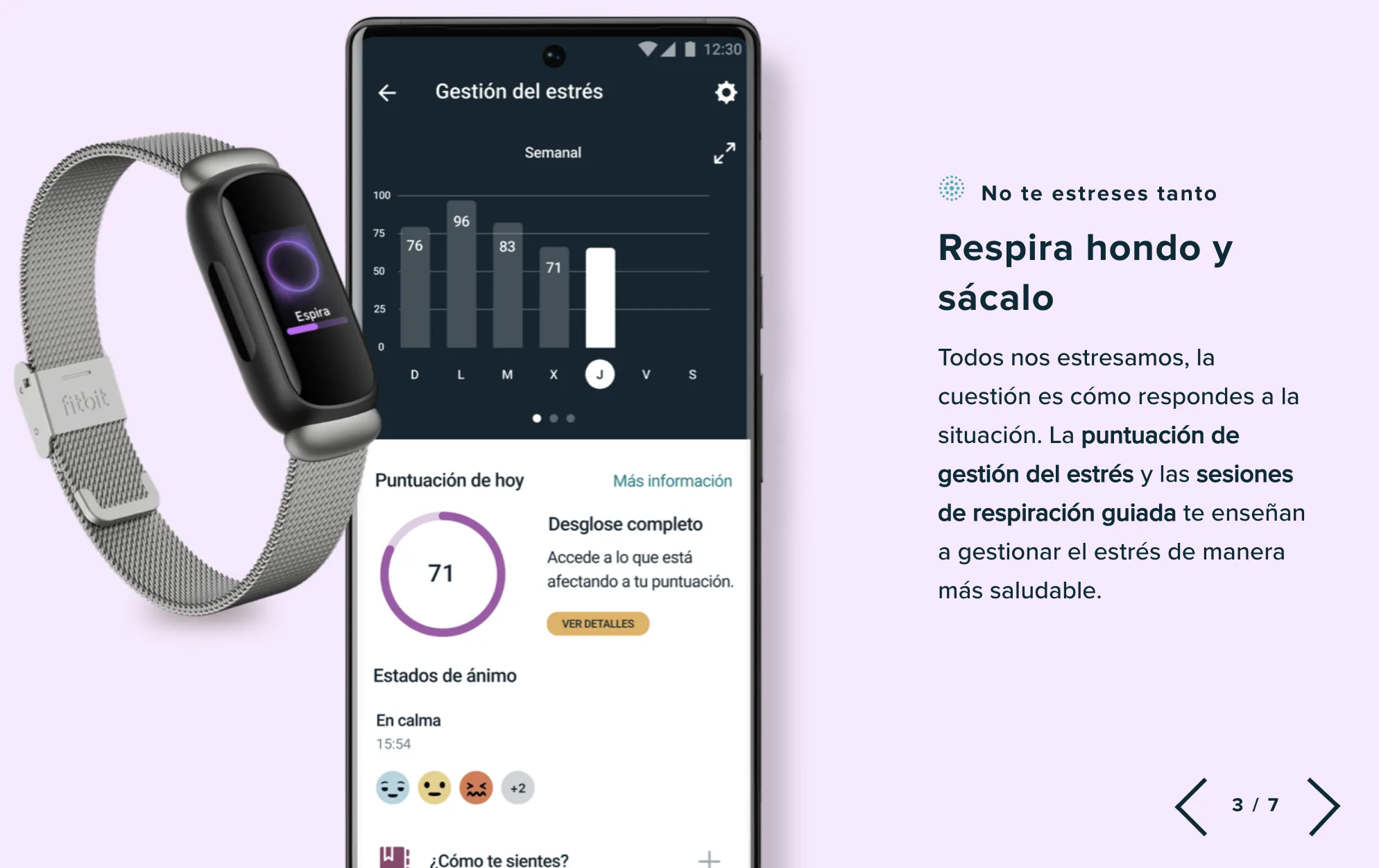 Pulsera de actividad Fitbit Inspire 3 hasta 10 días batería