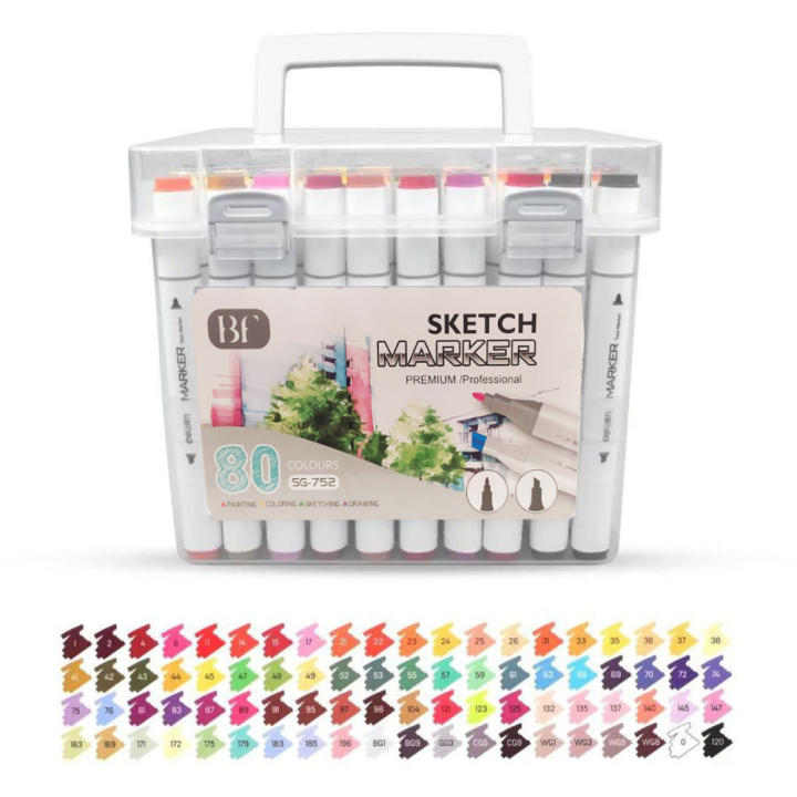 Sketch Markers 80 Colores Surtidos Estuche De Transporte