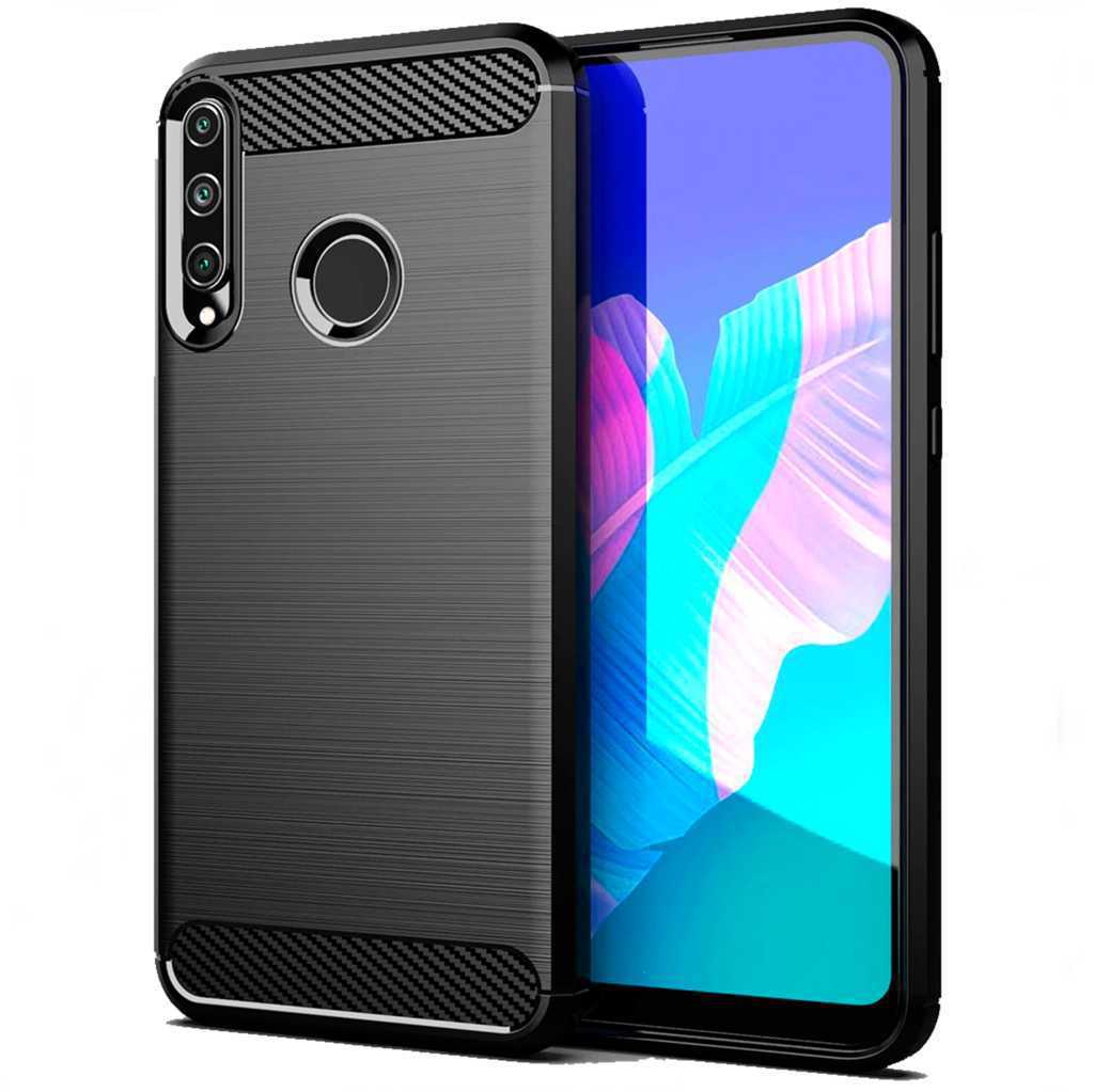 Funda Gel Tipo Carbón Negra para Huawei P40 Lite E Y7p Carcasa Tpu