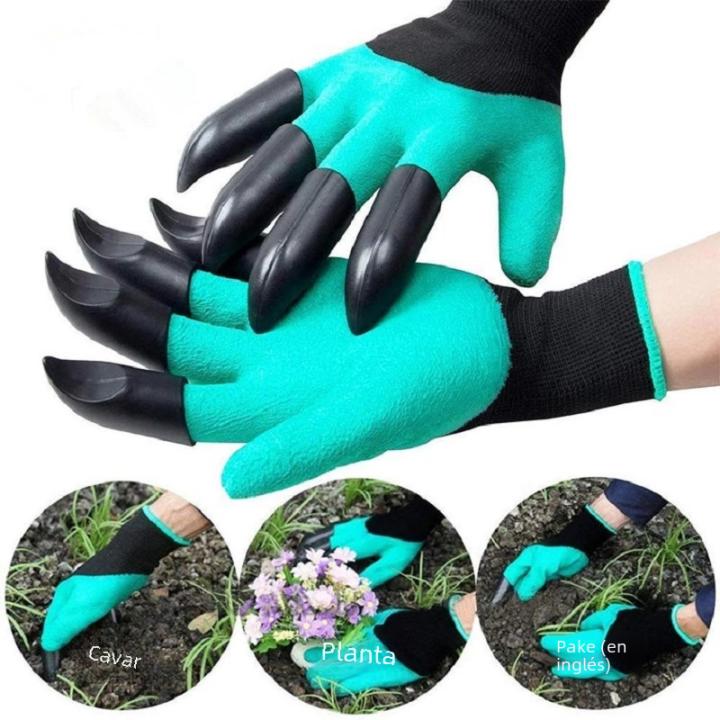 Guantes de jardinería con garras transpirables impermeables para