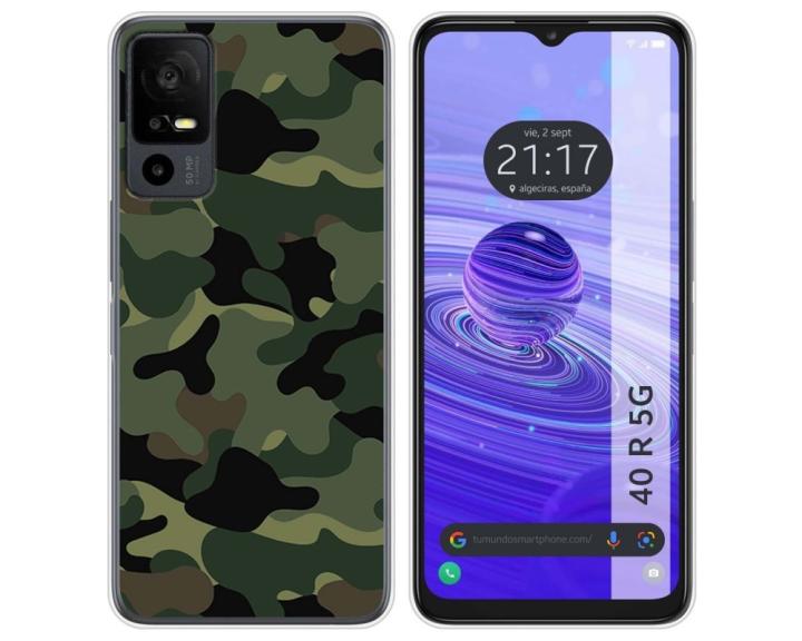 Tumundosmartphone Funda Silicona TCL 40 R 5G Personalizada Camuflaje