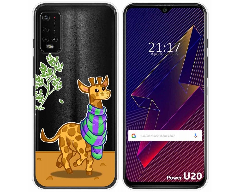 Funda Silicona Transparente para Wiko Power U10 U20 diseño Jirafa