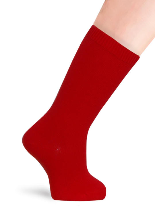 Ladywoman Calcetines Altos Lisos Rojo Red Talla 4 3 4 años 26 28