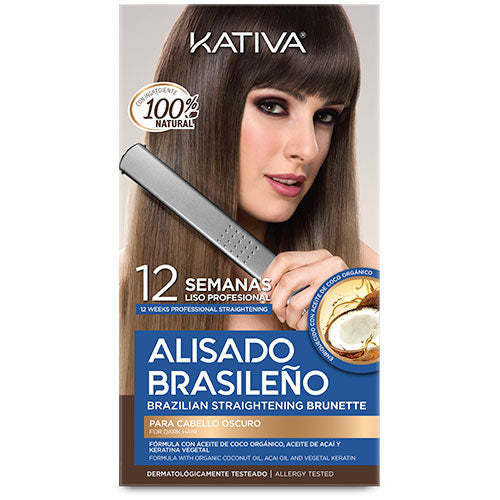 KATIVA KIT ALISADO BRASILEÑO PARA CABELLO OSCURO TEÑIDO O CON MECHAS