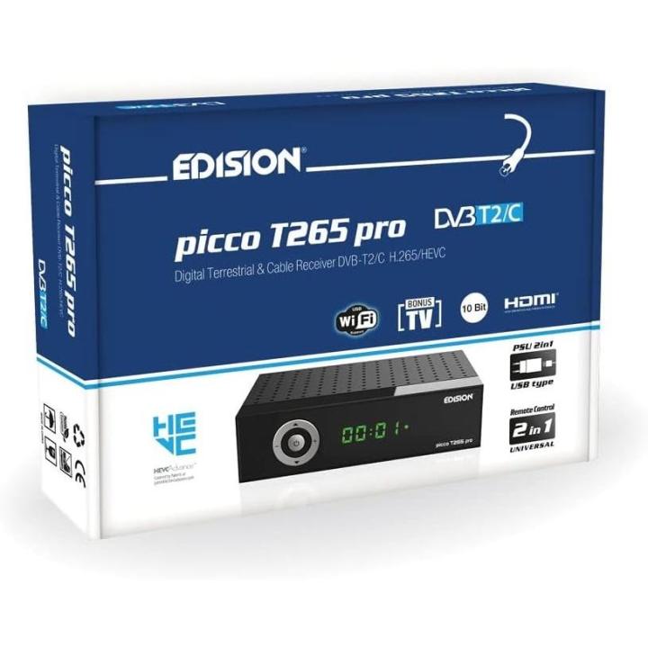 EDISION PICCO T265 Pro Receptor Terrestre TDT Por Cable DVB T2 C H265