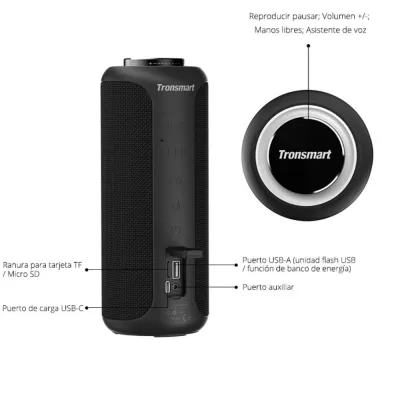 Tronsmart T6 Plus Upgraded altavoz bluetooth portátil 40W de potencia