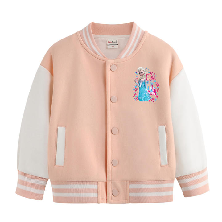 Chaqueta De B Isbol De Felpa Para Ni Os Ropa De Princesa Elsa Abrigo