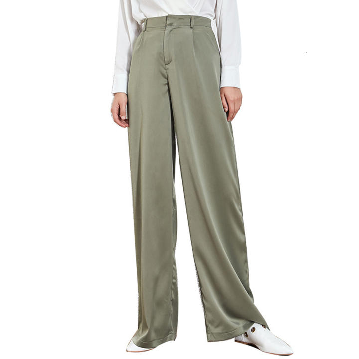 Twotwinstyle Pantalones Rectos De Pierna Ancha Para Mujer Pantal N