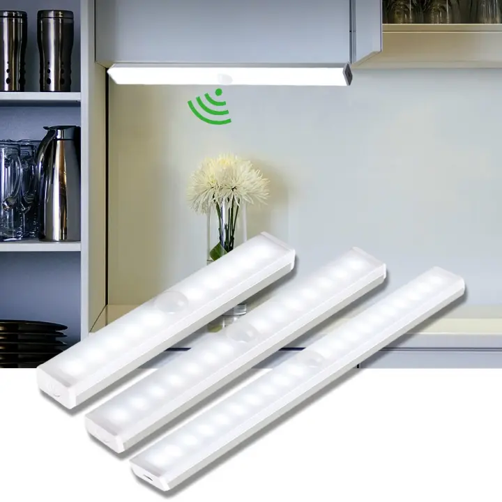 Comprar Luces LED de noche móvil sin cables, Sensor de luz de pared,  lámpara de noche recargable por USB para armario de cocina