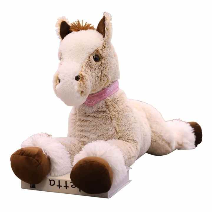 Juguetes de peluche de caballos de simulación para niños, muñecas de  animales suaves, almohada de caballo de la vida Real, regalos creativos de  decoración de cumpleaños para niños