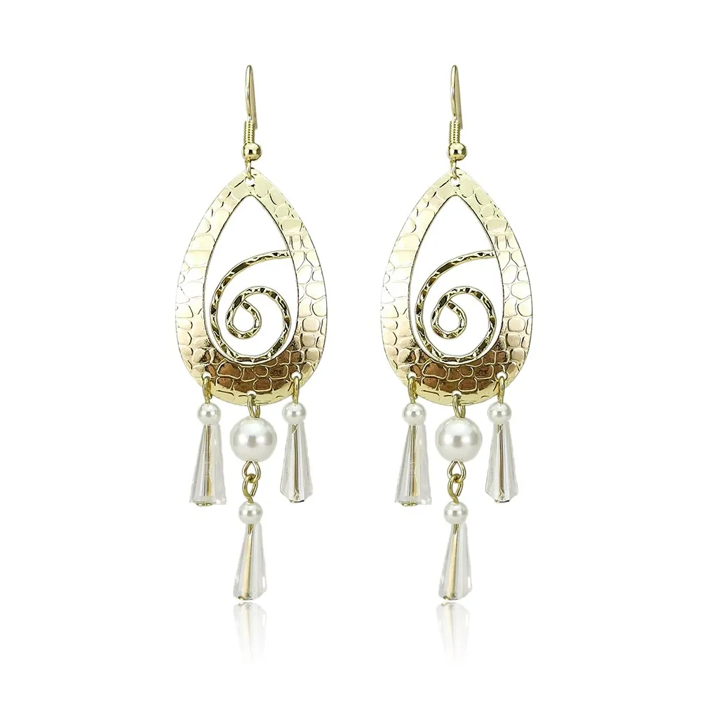 Pendientes brillantes perlas de imitación para mujer, de cristal forma de cola de pavo real, colgantes, joyería para fiesta y boda | Miravia