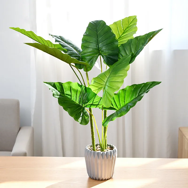 Plantas artificiales grandes Monstera Tropical, palmera falsa en maceta,  hojas de palma para el suelo, decoración de hogar, jardín, boda y oficina,  60/90cm | Miravia