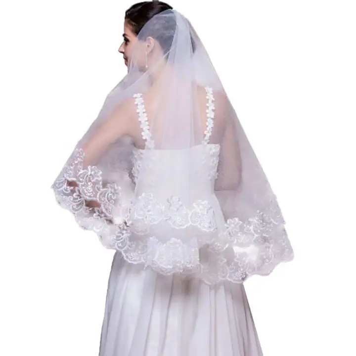 Velo De Novia, Elegante Velo Blanco De Una Sola Capa Con Peine Y Accesorios  De Boda Para Novia, Moda de Mujer