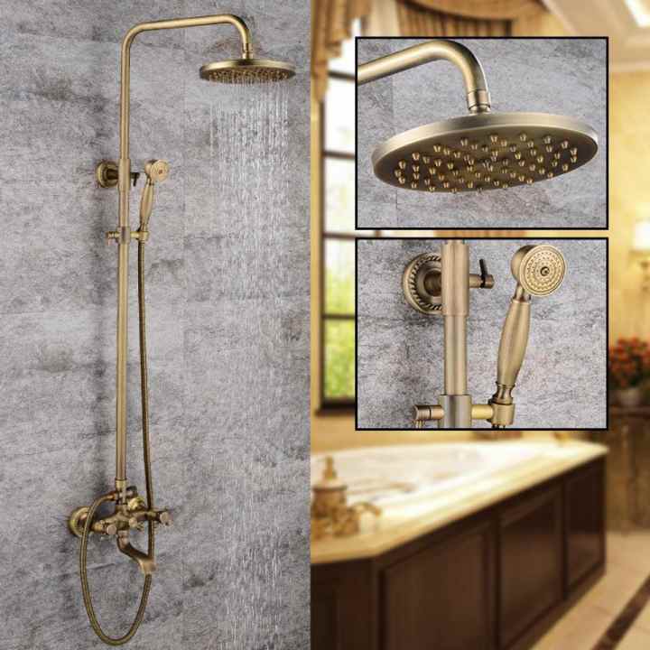 Banheiro Chuveiro-Juego de ducha de bronce, conjunto de mezclador