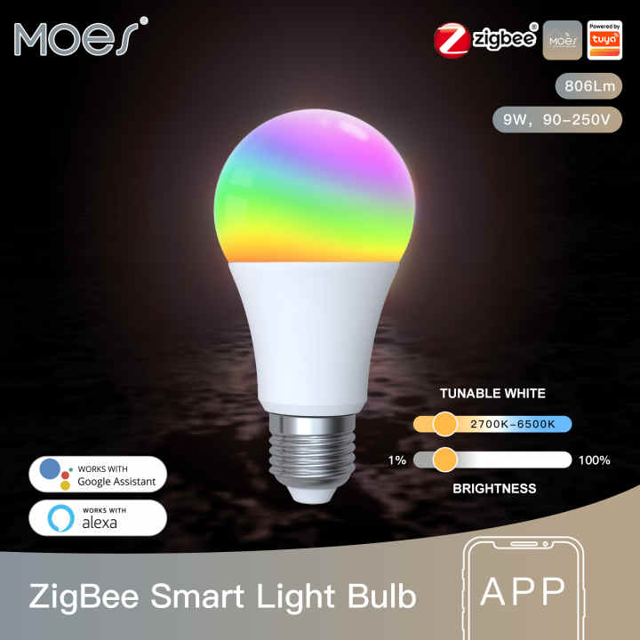 Bombilla LED Inteligente WiFi Smart E27 10W , RGB Ajustable, Funciona con  APP TUYA