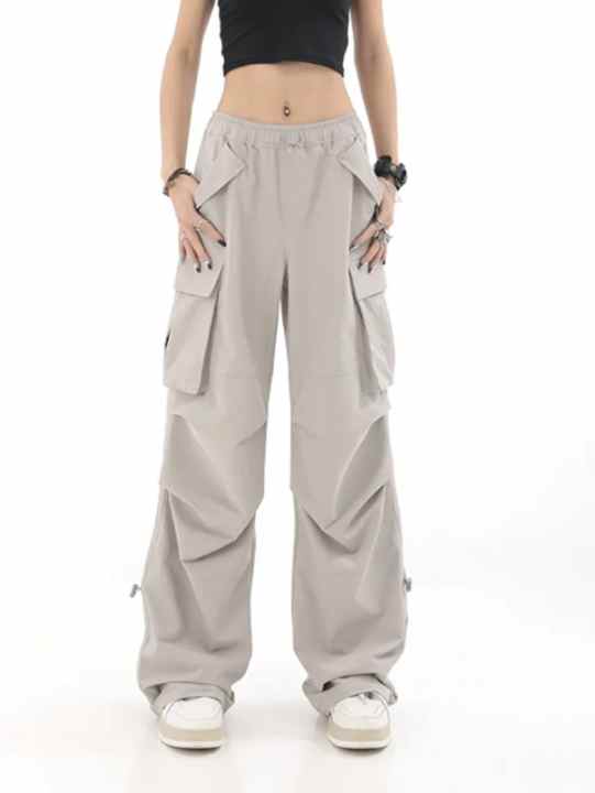 Pantalones Cargo Punk para mujer, ropa de calle, Joggers Vintage