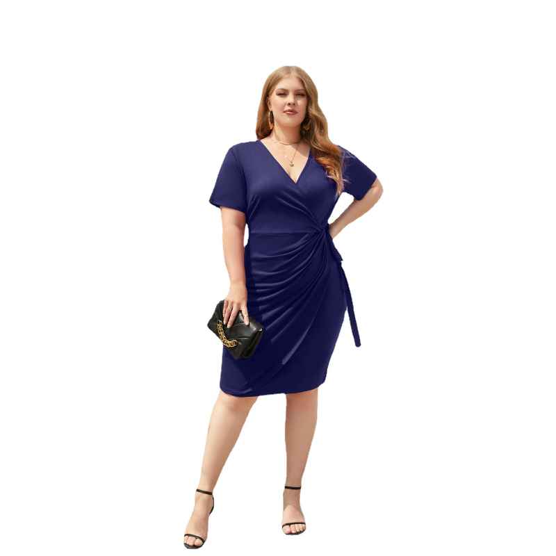 Vestido Casual Marrón Talla Grande - Corte Holgado, Bolsillos Laterales Y Dobladillo Curvado Para Otoño/Invierno