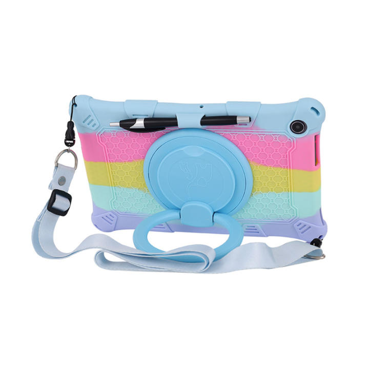 Funda Con Soporte 360° Para Tablet ALLDOCUBE IPlay 50 Mini Pro/Mini - Silicona, Correa De Hombro Extraíble, Color Negro