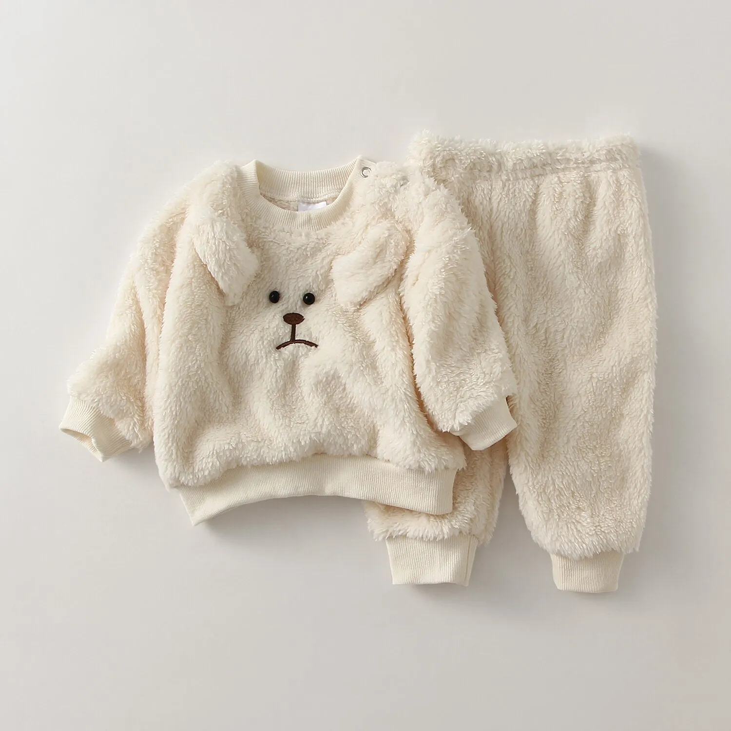 Conjuntos de ropa de invierno para bebé, niño y niña, sudadera polar + Pantalones, pijamas para niños pequeños, Tops cálidos + Pantalones, prendas de vestir para bebé |