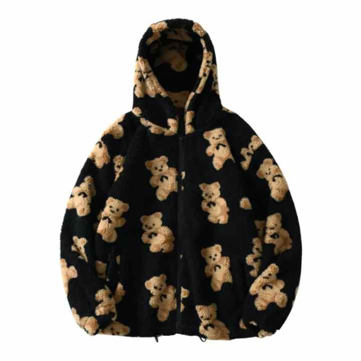 Chaqueta De Mujer Con Capucha De Felpa - A Cuadros, Estilo Americano, Tallas Grandes, Abrigo Informal Para Invierno Y Otoño