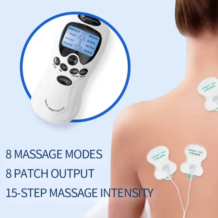 Electroestimulador muscular TENS Ems, almohadillas de electrodos para  terapia de acupuntura corporal, masajeador, fisioterapia, estimulador de  pulso