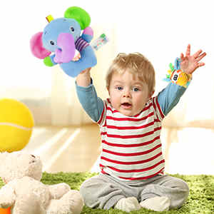 Calcetines para sonajero de muñeca para bebés niños y niñas de 0 a 36  meses, bebé recién nacido, sonajero suave para manos y pies de 0 a 3 años