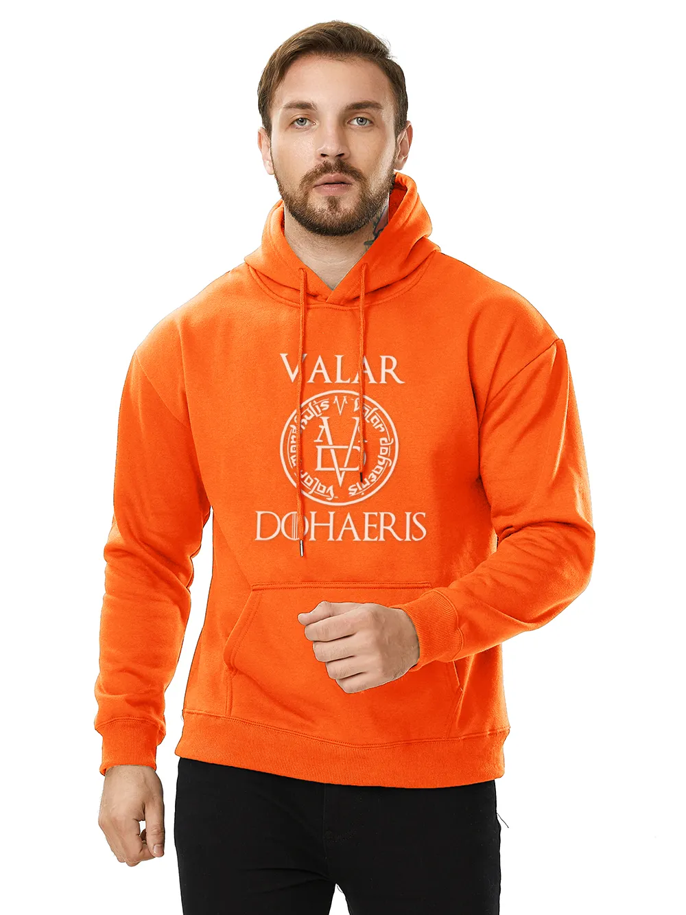 Sudadera con capucha de algodón de calidad gruesa para hombre, ropa  deportiva masculina ajustada y cálida con estampado blanco de la película  Vikings Legend, jersey de marca | Miravia