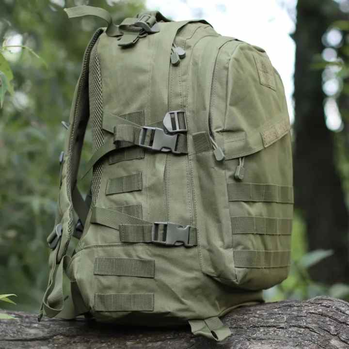 Mochila táctica de Velcro de 50 litros para hombre, mochila de viaje  impermeable, parches, Camping, caza, deportes al aire libre, bolsa militar  del ejército