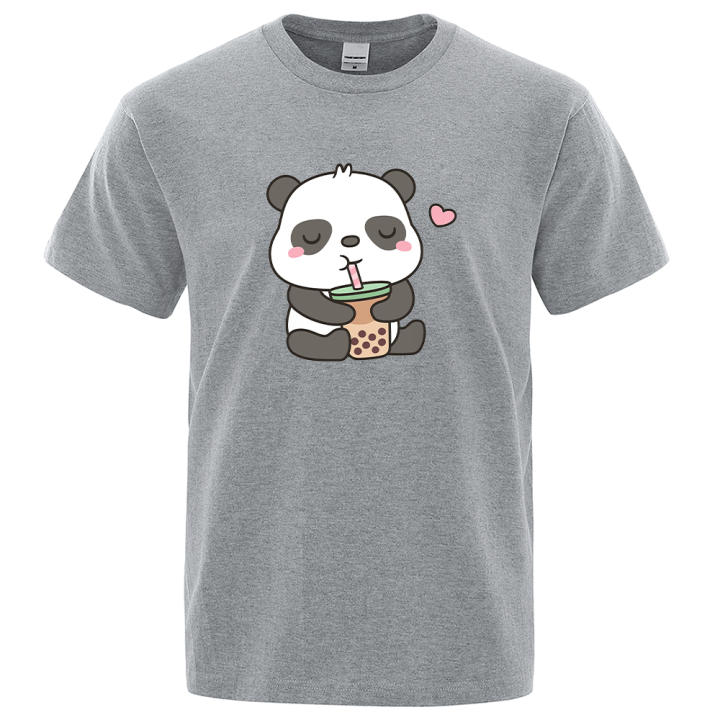Camiseta Unisex Smilo & Bron - Algodón 100%, Estampado De Panda, Talla XL, Ajuste Medio
