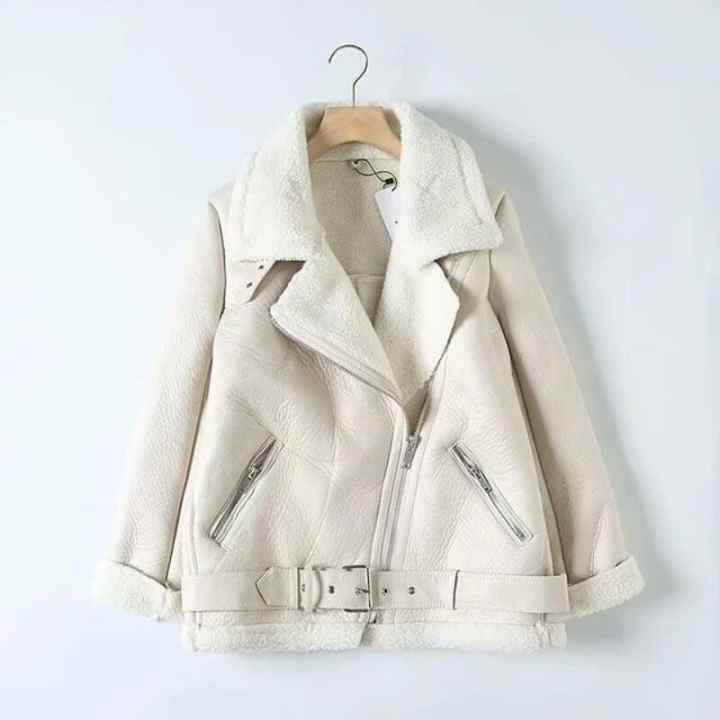 Chaleco de lana para mujer, chaleco de piel sintética, cuello alto, abrigo  de piel sintética