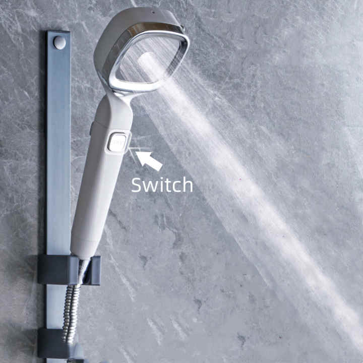 Cabezales de ducha de mano con manguera y soporte, cabezal de ducha de alta  presión con 3 ajustes de pulverización e interruptor de encendido/apagado