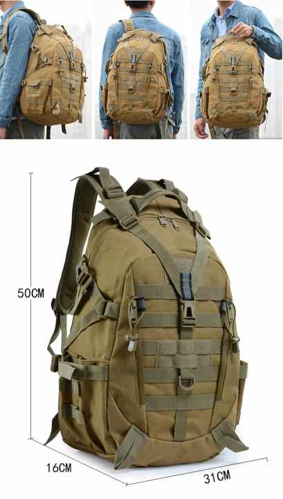 35l 900d Mochila táctica militar impermeable Molle Mochila de senderismo  Bolsa de viaje deportiva al aire libre