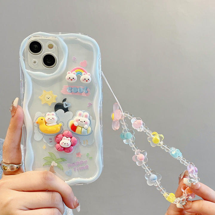 Plating TPU IPhone Case With Heart Hand Chain - For IPhone 16,15,14,13,12,11,X,8, Shockproof, Glossy Colors