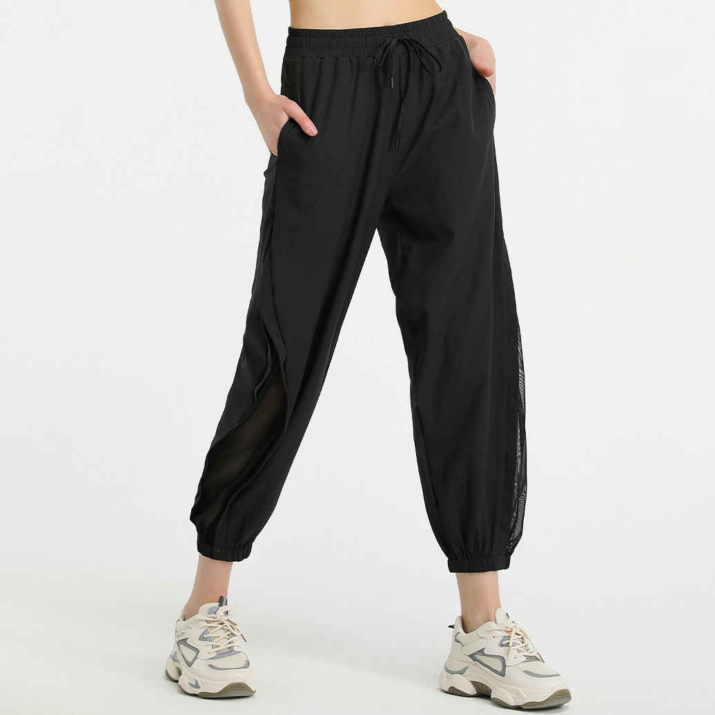 POSESHE Pantalones deportivos para mujer, talla grande, cintura alta, con cordón, pantalones
