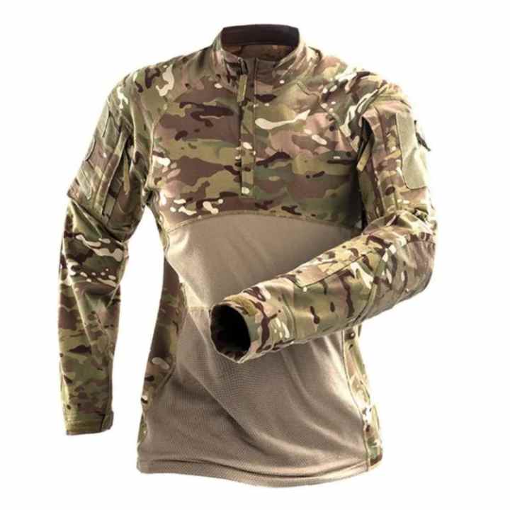 Camiseta De Manga Larga Moda Hombre Deportivo Casual Camuflaje Ejercito  Invierno