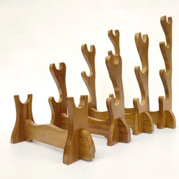 Soporte de madera para espada, estante de exhibición ajustable