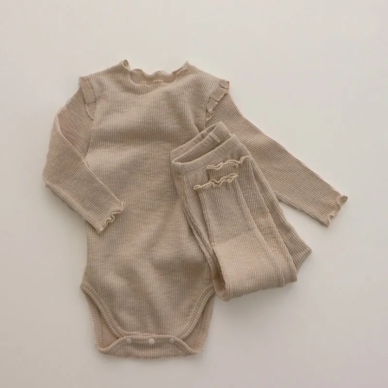 Conjuntos de ropa para bebé recién nacido, pelele suave de manga larga + Pantalones, uds., para bebé (niño o niña) para 0-2 años |