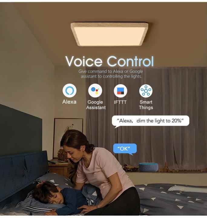 Luz De Techo Inteligente MARPOU RGB Con Aplicación De Control De Voz  Alexa/Google Control Remoto Lámpara De 220V Luces Led Para Habitación  Dormitorio De 48,48 €