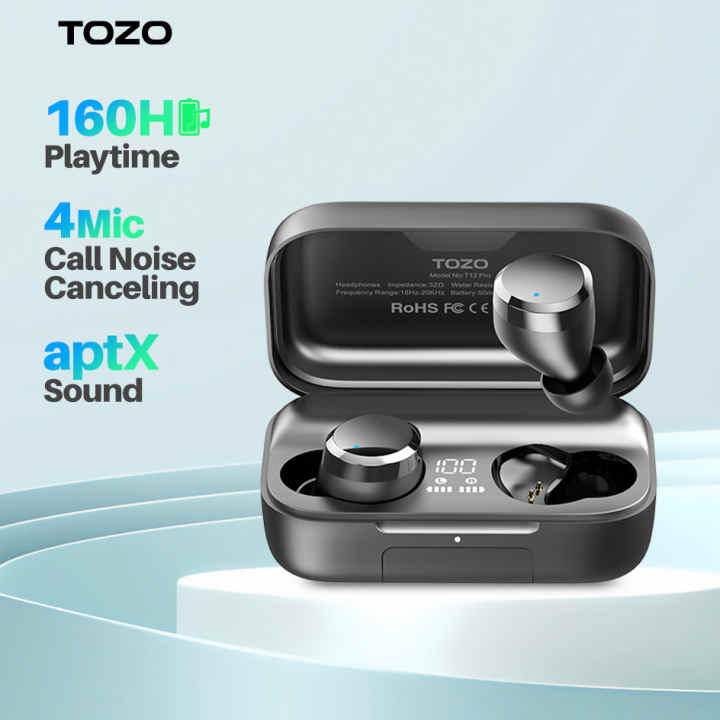 Auriculares inalámbricos T12 Pro - Cancelación de ruido de llamadas y  estéreo aptX - TOZO