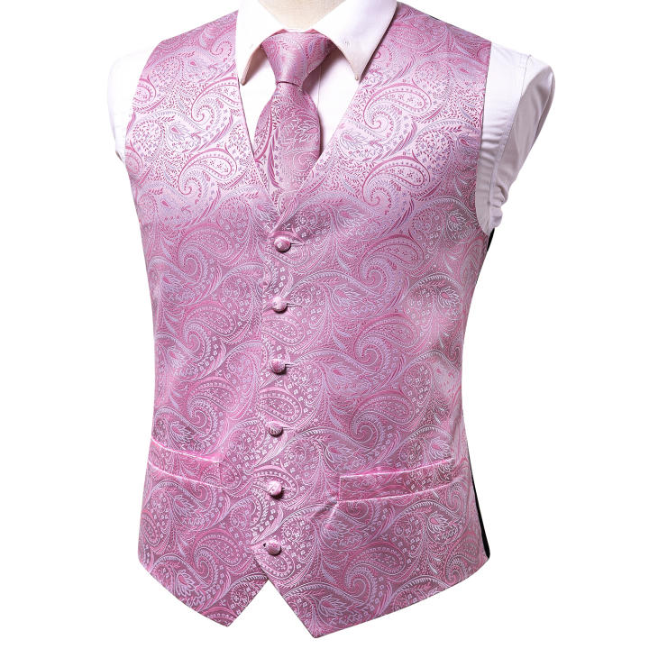 Hgvcfcv Chaleco De Traje Para Hombre, Chaleco Con Corbata, Bolsillo Cuadrado, Gemelos, Conjunto Para Hombre, Chaqueta Sin Mangas, Boda, Fiesta De Negocios, Mj-2017