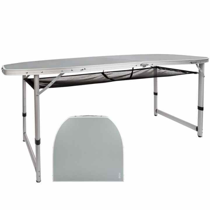 Mesa plegable altura regulable para camping con malla Aktive