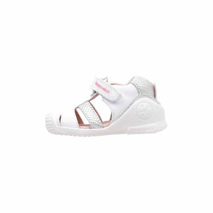 Biomecanics 222101-c, Sandali Bambina, Bianco (Sauvage), 24 EU