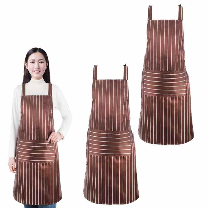 MLOPPTE 2pcs Delantal de cocina ajustable Impermeable a prueba de