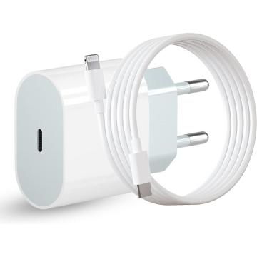Cargador USB C con cable de carga para iPhone 14/13/12/11, 20 W