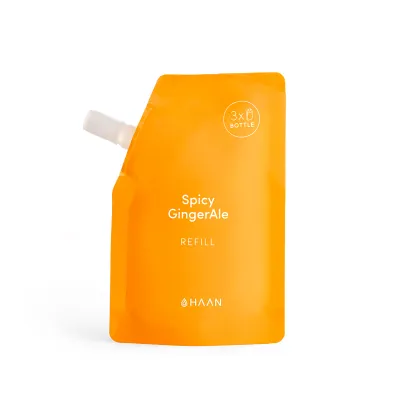 HAAN - Pack Recarga 100ml + Gel Hidroalcohólico 30ml - Desinfectante de Manos Hidratante en Spray con Aloe Vera – Aroma Spicy Ginger Ale - 2