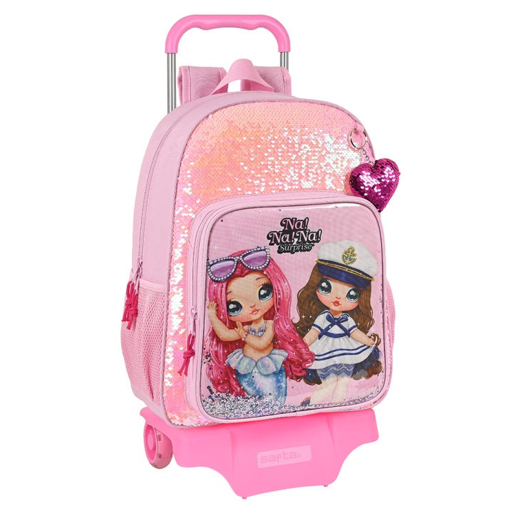 Sac à Dos Plat Junior Nanana Fabulous - 26 X 34 Cm - Rose Multicolore - Pour Enfants - 2