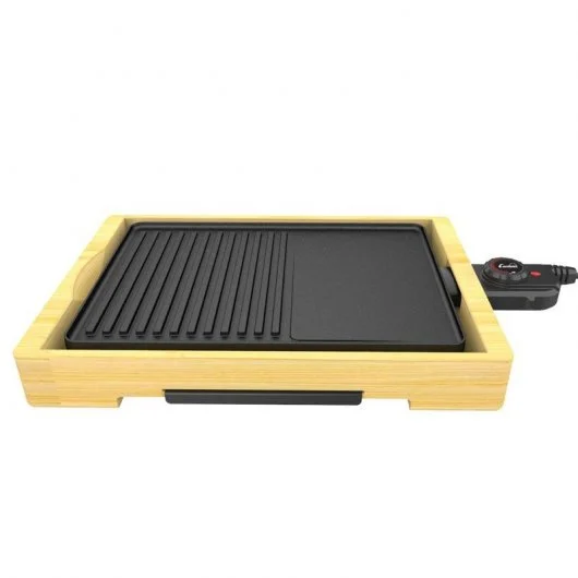Comelec - EG 7404 parrilla de interior 2000 W Negro, Madera