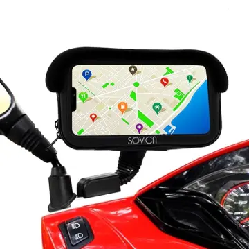 Soporte de Smartphone con Giro 360º para moto regulable sujeción al espejo  retrovisor