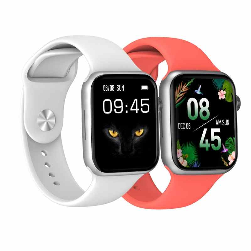 DCU TECNOLOGIC Moderne smartwatch, smartwatch-oproepen, meldingen apps en oproepen, 8 sportmodi, IP67, 2 armbanden bevatten zwarte siliconen en marineblauw siliconen, blauw, Modern